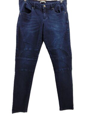 MB Design Jeans Women's 32x29 Blue Stretch Slim Skinny Moto Midrise